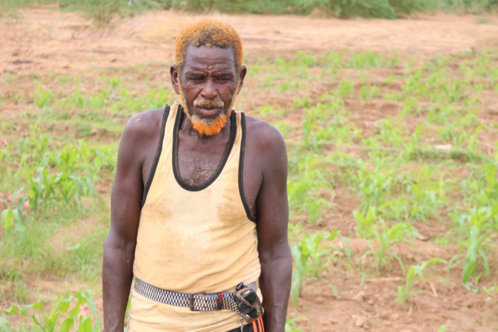 Mr. Billow Adow in his farm.